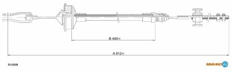 PEUGEOT трос зчеплення 505 всі 81- ADRIAUTO 35.0108 (фото 1)