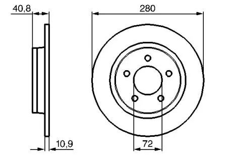 Диск гальм. задн.Mazda 3/5 1.8/2.0/2.3 BOSCH 0986479181