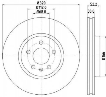 Тормозной диск пер. Q5/A5/Q5/A4 08- (PRO) HELLA 8DD355113-911 (фото 1)