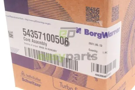 Картридж турбіни Renault Kangoo 1.5dCi 05- (1461mm) BorgWarner 5435 710 0506
