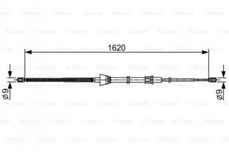 Трос ручника Skoda Bora 05-14 (L=1620mm) BOSCH 1987482448
