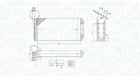 VW радіатор пічки T4 90- MAGNETI MARELLI BR410