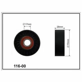 BMW Натяжний ролик (17x70x28) (пл) M62 CX CX11600