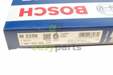 Фільтр салону Nissan X-trail 01-/ Murano 03-/ Infiniti G 02-/ FX 03- BOSCH 1987432250