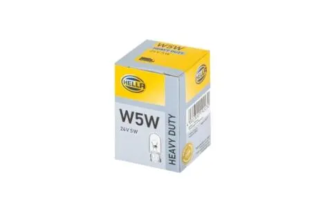 Лампа розжарювання, W5W 24V 5W W 2,1 x 9,5d HELLA 8GP003594251