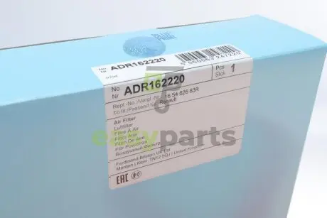 Фільтр повітряний Renault Twingo/Smart Forfour/Fortwo 0.9/1.0 14- BLUE PRINT ADR162220