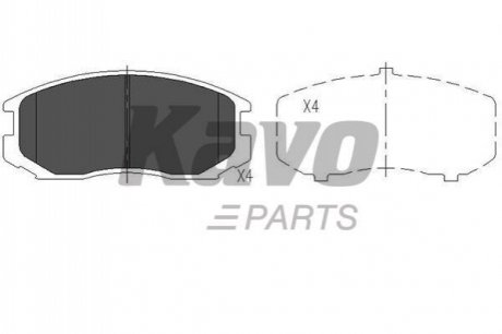 Колодки гальмівні (передні) Daihatsu Terios/Mitsubishi Colt/Lancer 1.3-1.6/1.8-2.0D 89- KAVO PARTS KBP-5505 (фото 1)