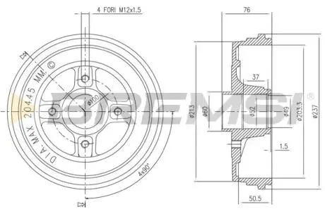 Гальмівний барабан Clio III/Modus 04- BREMSI CR5652