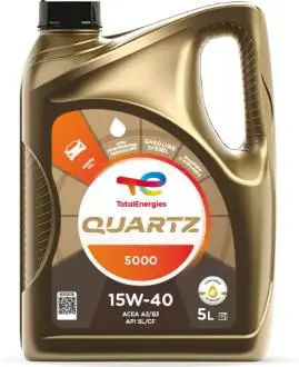 Олива моторна 15W-40 5L Quartz 5000 MB 229.1, VW 501.01, PSA B71 2295, VW 505.00 API CF/SL TOTAL 213677