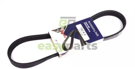 Ремінь генератора Citroen C4/Peugeot 307 1.6HDi 04- (6PK780) HUTCHINSON 780 K 6