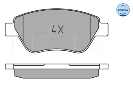 Колодки гальмівні (передні) Fiat Doblo 01- (122.9x53.3x18) (без датчика) (Bosch) MEYLE 025 237 0718