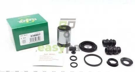 Ремкомплект супорта (заднього) (R) Renault Kangoo 97- (d=38mm) (+поршень з механізмом) (Bosch) FRENKIT 238807