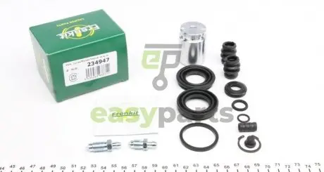 Ремкомплект супорта (заднього) Mazda 6/Nissan Primera 96-08 (d=34mm) (+поршень з механізмом) (Tokic) FRENKIT 234947