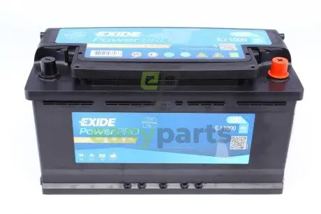 Акумуляторна батарея 100Ah/850A (353x175x190/+R/B13) POWERPRO (AGRI & CONSTRUCTION) EXIDE EJ1000