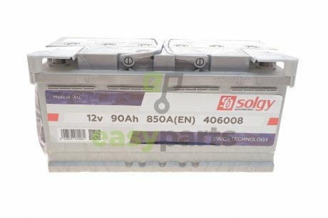 Акумуляторна батарея 90Ah/850A (353x175x175/+R) Solgy 406008 (фото 1)
