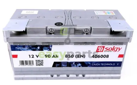 Акумуляторна батарея 90Ah/850A (353x175x175/+R) Solgy 406008