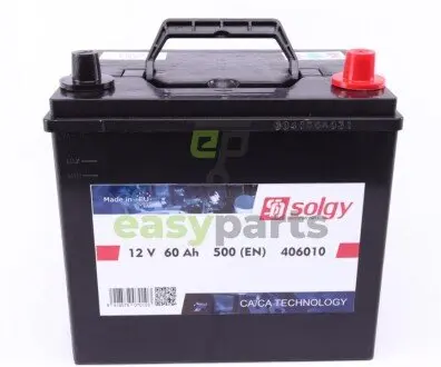 Акумуляторна батарея 60Ah/500A (230x172x222/+R) Азія Solgy 406010