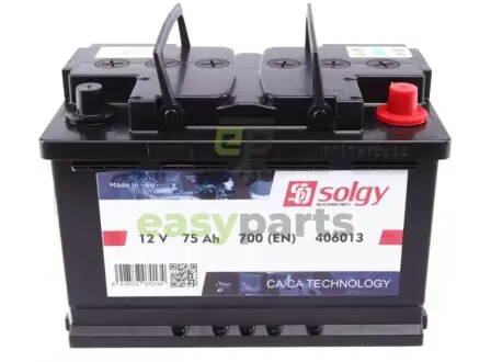 Акумуляторна батарея 75Ah/700A (278x175x190/+R) Solgy 406013