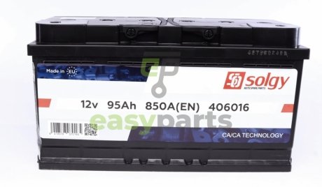 Акумуляторна батарея 95Ah/850A (353x175x190/+R) Solgy 406016 (фото 1)