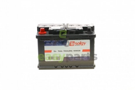 Акумуляторна батарея 75Ah/700A (278x175x190/+L) Solgy 406026 (фото 1)