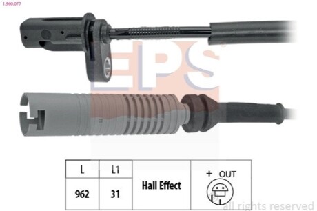 BMW Датчик ABS задн.E81,E90 05- EPS 1.960.077