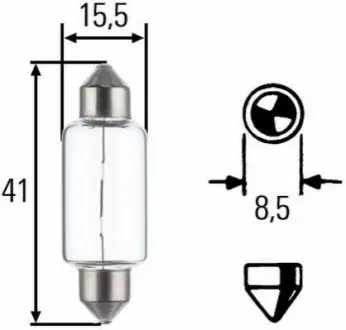 C15W SV 8.5 12V 15W автолампа HELLA 8GM002091141