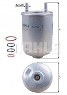 Фільтр паливний Renault Megane/Scenic 1.5-2.0dCi 10- MAHLE / KNECHT KL 485/19D