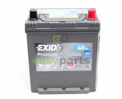 Акумуляторна батарея 40Ah/350A (187x127x220/+R/B01) Premium Азія EXIDE EA406