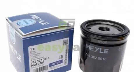 Фільтр масляний Ford C-Max/Fiesta/Focus/Fusion/Galaxy//Kuga/Mondeo/Connect/Volvo C30/S40 1.2-2.0 95- MEYLE 714 322 0010