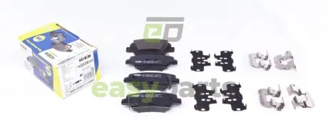 Колодки гальмівні (задні) Hyundai Accent 18-/Elantra/Tucson/ix35/Kia Sportage/Soul 15-/Rio 17- ICER 182036-203