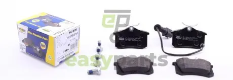 Колодки гальмівні (задні) Skoda Fabia 99-/VW Caddy/Golf 03-16/Passat B5 96-05/Polo 01- (+датчик) ICER 181593-703