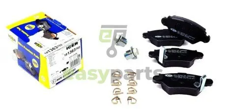 Колодки гальмівні (задні) Opel Astra G 98-09/Zafira A 99-05/Chevrolet Corsa 94-02/Zafira 01-12 ICER 181363-702