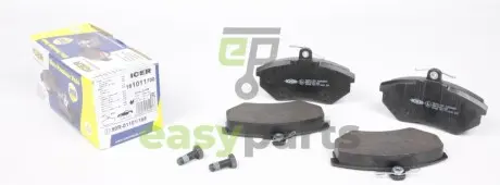 Колодки гальмівні (передні) Audi 80 91-96/A4 94-01/VW Caddy 95-04/Golf 90-02/Passat B3/B4 88-96 ICER 181011-700