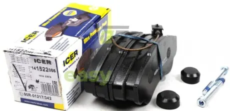 Колодки гальмівні (передні) Citroen Jumper/Fiat Ducato/Peugeot Boxer 99- R16 (+датчик) ICER 141522-066