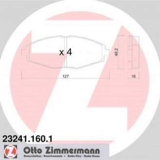 Тормозные колодки дисковые передние ZIMMERMANN 232411601 (фото 1)