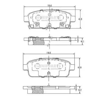 Гальмiвнi колодки дисковi заднi NIPPARTS N3610906