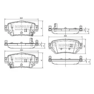 Гальмiвнi колодки дисковi заднi NIPPARTS N3611060