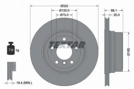 Гальмівний диск TEXTAR 92202003 (фото 1)