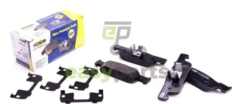 Колодки гальмівні (передні) Dacia Logan 12-/Renault Clio IV/Sandero/Twingo 13-/Smart Fortwo 14- ICER 182115