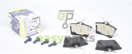 Колодки гальмівні (задні) Citroen C4/Berlingo 04-/Peugeot 308 00-14/Partner 08- ICER 181895