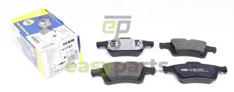 Колодки гальмівні (задні) Ford Focus II/Volvo S40/V50//Mazda 3 04-14/Mazda 5 05- ICER 181743