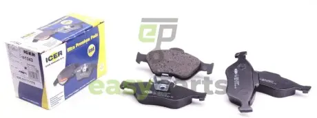 Колодки гальмівні (передні) Ford Fiesta 95-10/Fusion/Ka 02-12/Puma/Mazda 121 96-03/Mazda 2 03-07 ICER 181343