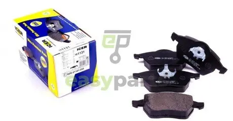 Колодки гальмівні (передні) Audi A3/TT/Skoda Octavia 96-10/VW Golf/Passat B3/B4 91-06 (без датчика) ICER 181131