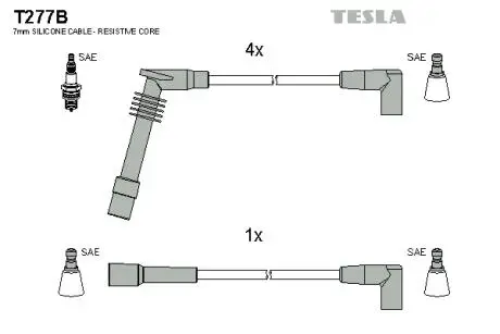 Фото комплект проводов зажигания TESLA T277B Комплект проводов зажигания TESLA T277B
