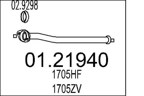 Проміжна труба вихл. системи MTS 01.21940