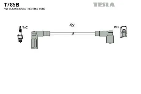 Комплект проводов зажигания TESLA T785B