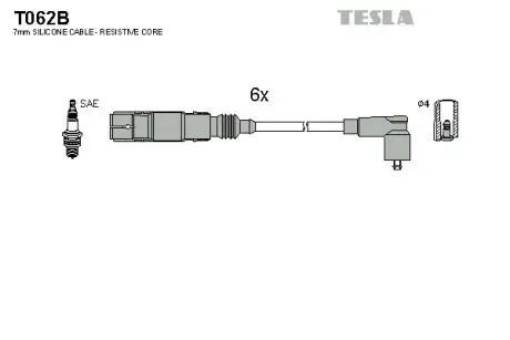 Комплект проводов зажигания TESLA T062B