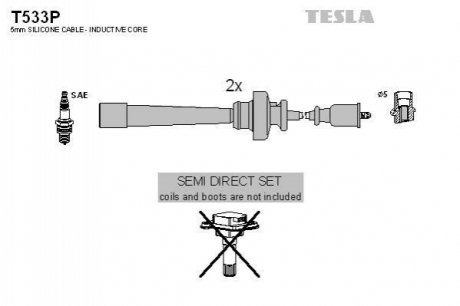 Комплект кабелей высоковольтных TESLA T533P (фото 1)
