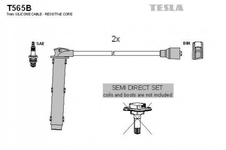 Комплект проводов зажигания TESLA T565B (фото 1)