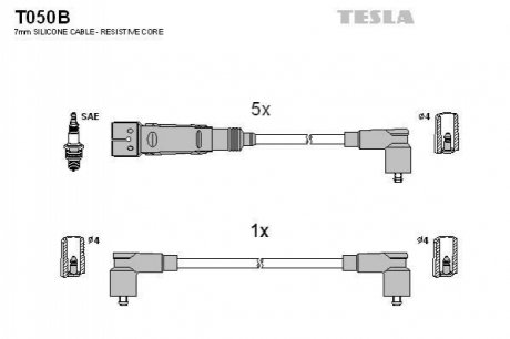 Комплект кабелей высоковольтных TESLA T050B (фото 1)